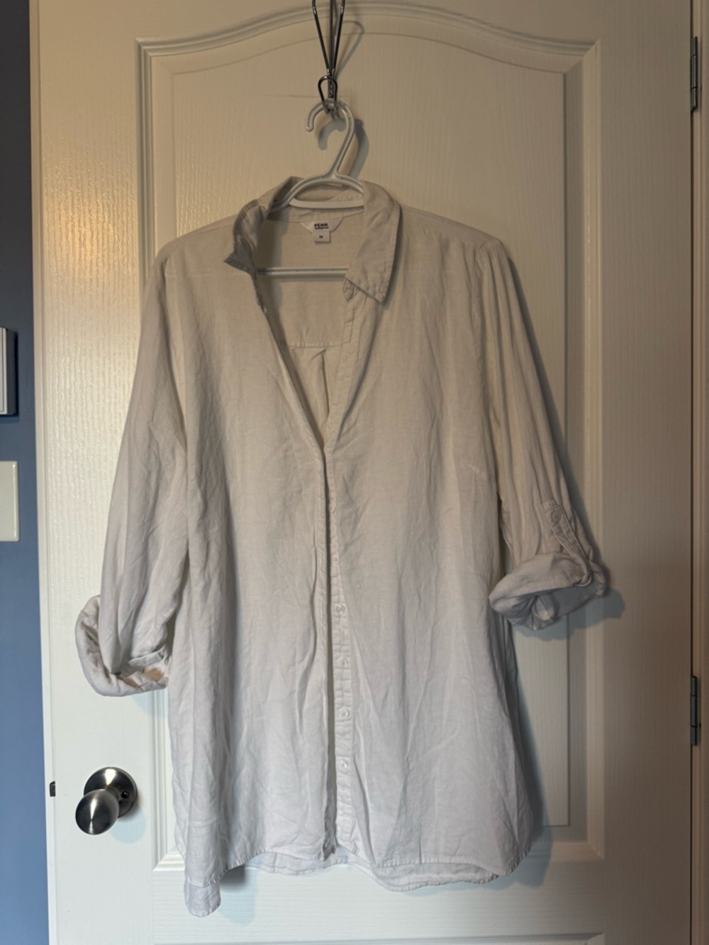 Penningtons Light Gray Men's Button-Up Shirt Jacket